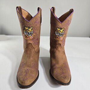 Vintage Someday Boots LSU Girls Kids Sz 5 Collegiate Cowboy Football Tiger Logo